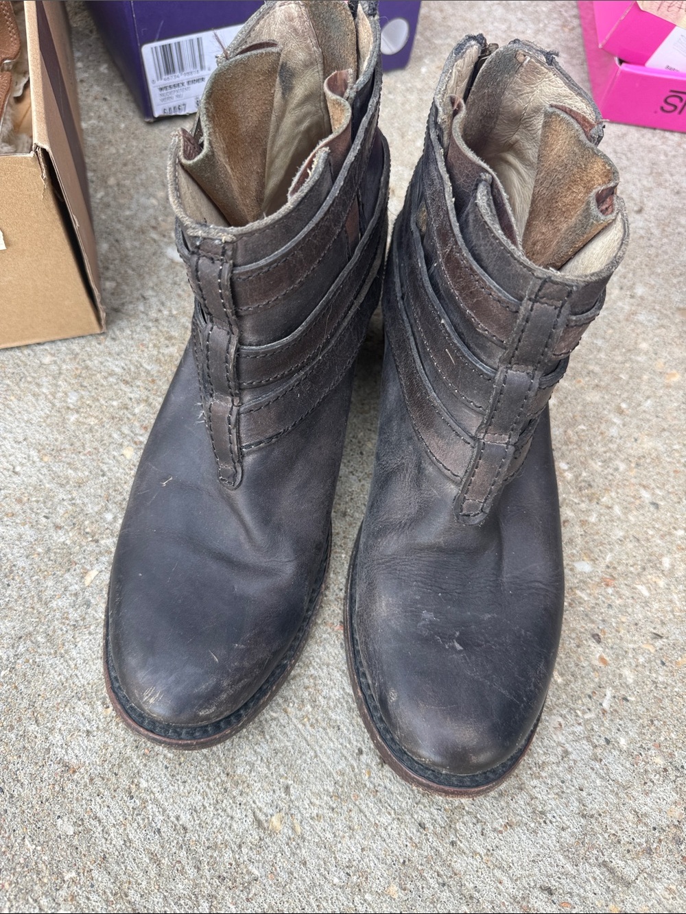 Freebird by Steven Brown Leather Ankle Boots Perfect for Country Concerts